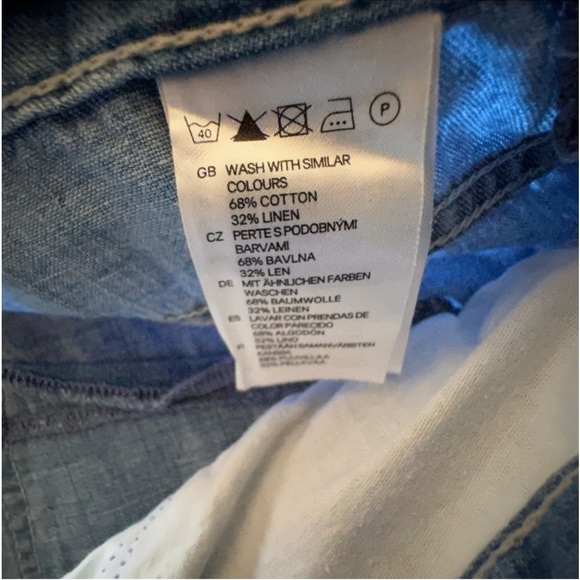 H&M size 12 lightweight LOGG denim. Easy fit. NWT. 68% cotton,32% linen. - Picture 9 of 9
